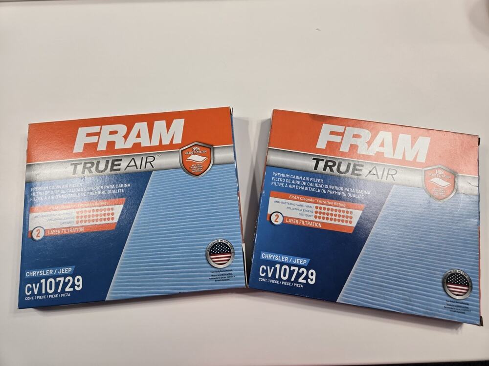 lot of 2 Fram True Air CV10729 Cabin Air Filter Chrysler/Jeep (137)